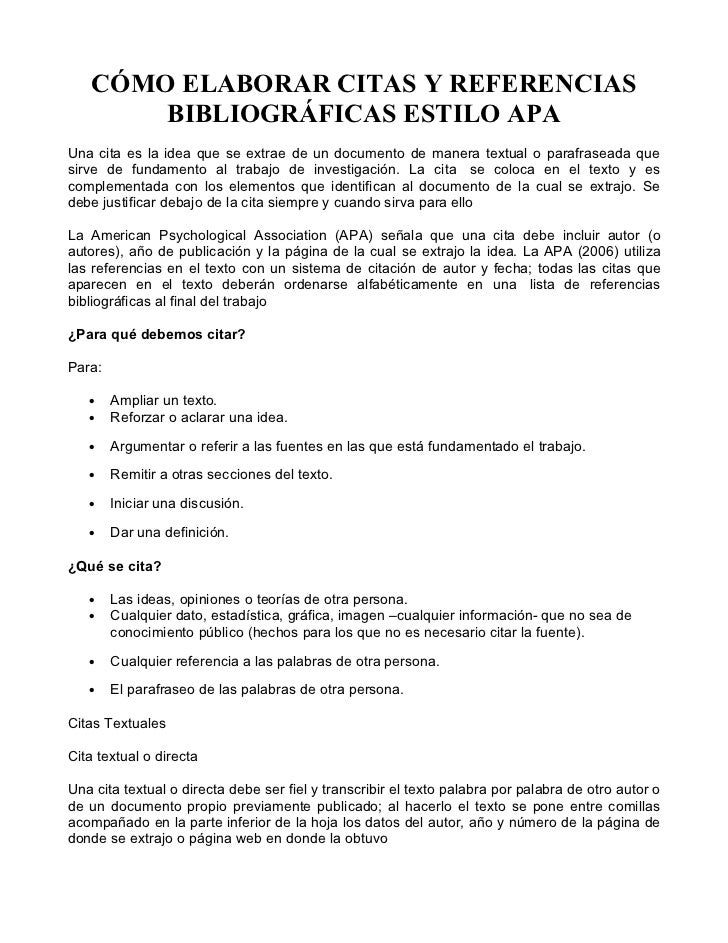 sistema apa de citas y referencias bibliográficas